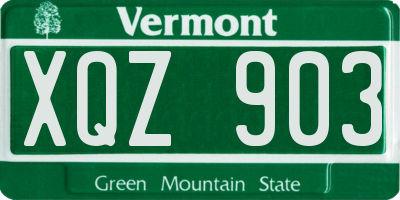 VT license plate XQZ903