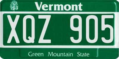 VT license plate XQZ905
