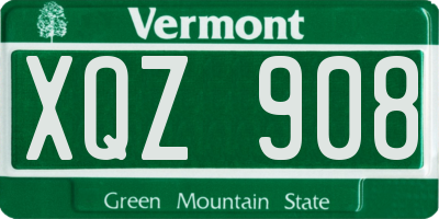 VT license plate XQZ908