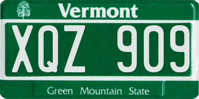 VT license plate XQZ909