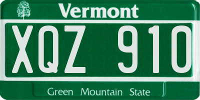 VT license plate XQZ910