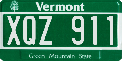 VT license plate XQZ911