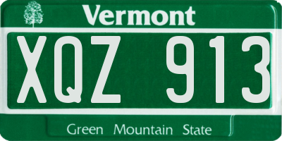 VT license plate XQZ913