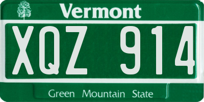 VT license plate XQZ914