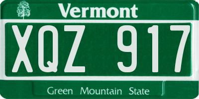VT license plate XQZ917