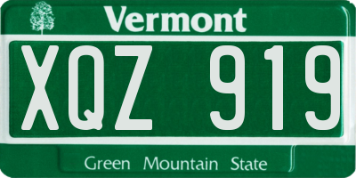 VT license plate XQZ919