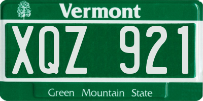 VT license plate XQZ921
