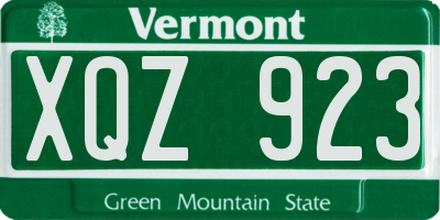 VT license plate XQZ923