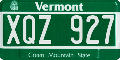VT license plate XQZ927