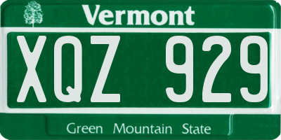 VT license plate XQZ929