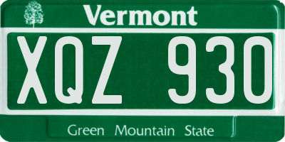 VT license plate XQZ930