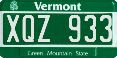 VT license plate XQZ933