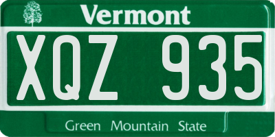 VT license plate XQZ935