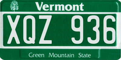 VT license plate XQZ936
