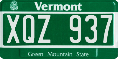 VT license plate XQZ937