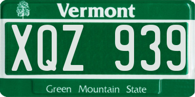 VT license plate XQZ939