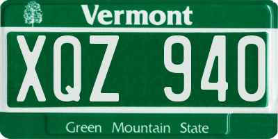 VT license plate XQZ940
