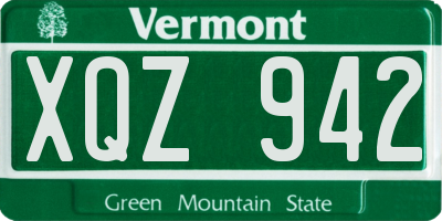VT license plate XQZ942