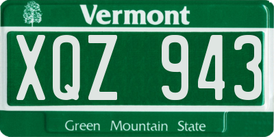 VT license plate XQZ943