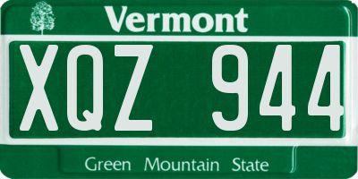 VT license plate XQZ944