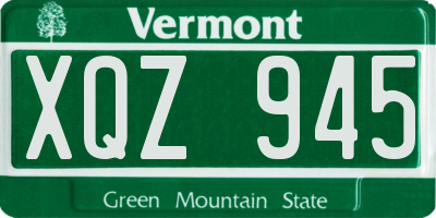 VT license plate XQZ945