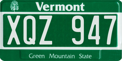 VT license plate XQZ947