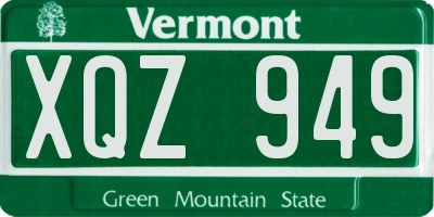 VT license plate XQZ949