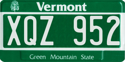VT license plate XQZ952