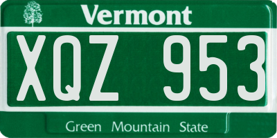 VT license plate XQZ953