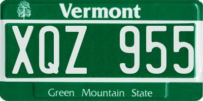 VT license plate XQZ955