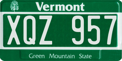 VT license plate XQZ957