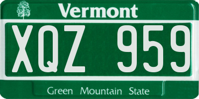 VT license plate XQZ959