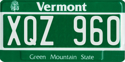 VT license plate XQZ960