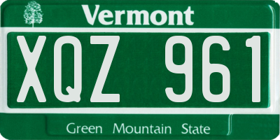 VT license plate XQZ961
