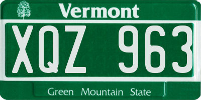 VT license plate XQZ963