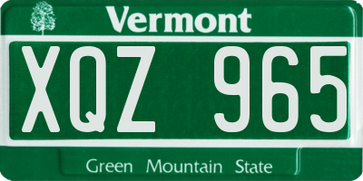 VT license plate XQZ965