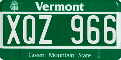 VT license plate XQZ966