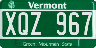 VT license plate XQZ967