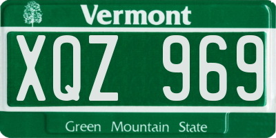 VT license plate XQZ969