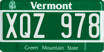 VT license plate XQZ978