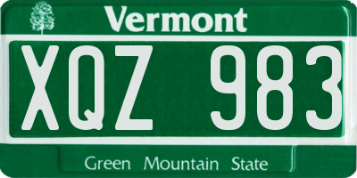 VT license plate XQZ983