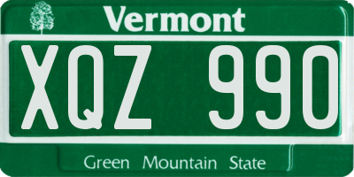 VT license plate XQZ990
