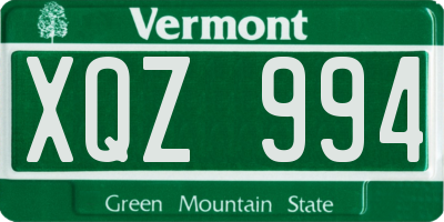 VT license plate XQZ994
