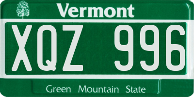 VT license plate XQZ996