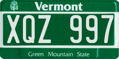 VT license plate XQZ997