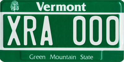 VT license plate XRA000