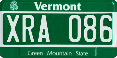 VT license plate XRA086