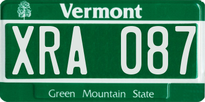 VT license plate XRA087