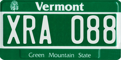 VT license plate XRA088