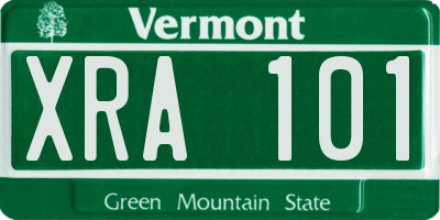 VT license plate XRA101